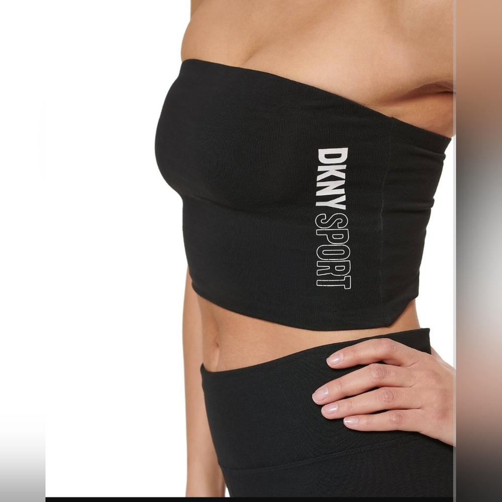 DKNY Women's Exploded Sport Outline Logo Tube Top